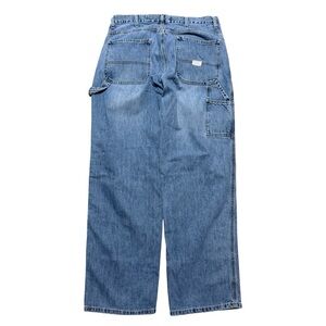 Vintage 2000s GAP Light Wash Carpenter Wide Leg Baggy Denim Jeans Size 36x34